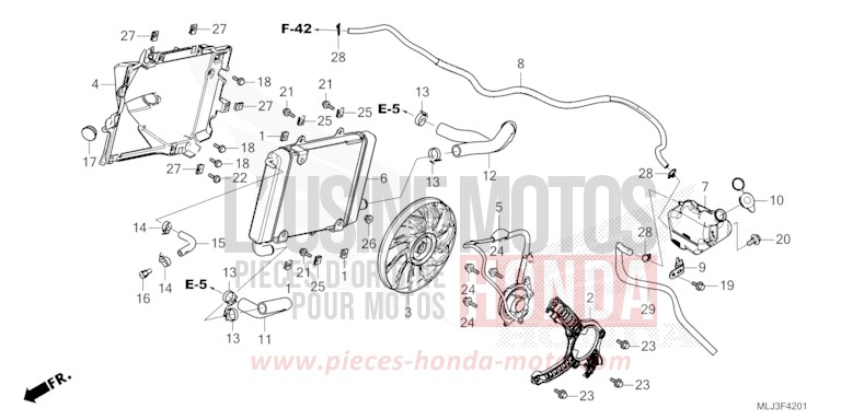 RADIATOR (L.) for Gold Wing MAT IRIDIUM GRAY METALLIC (NHC64) from 2023